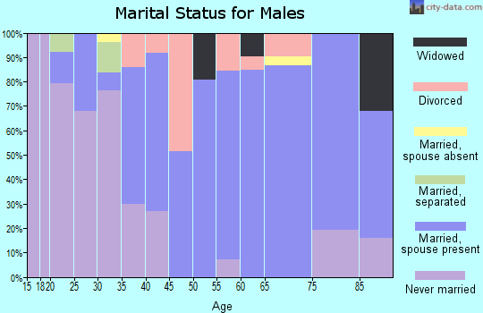 Zip code 45723 marital status for males