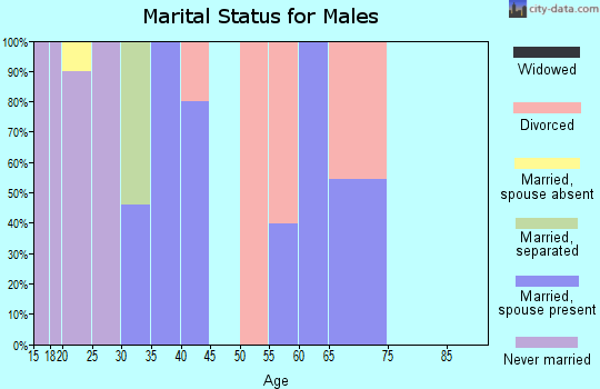 Zip code 45727 marital status for males