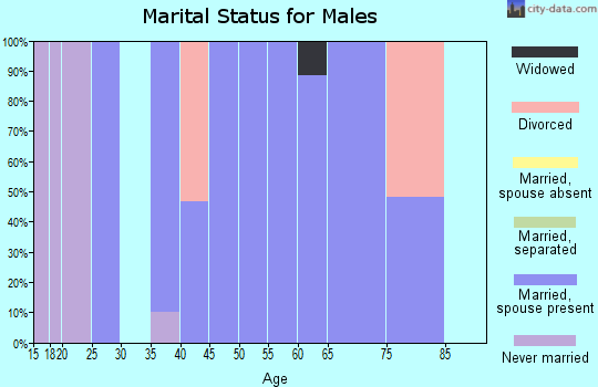 Zip code 45729 marital status for males