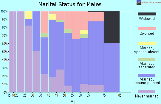 Zip code 45732 marital status for males