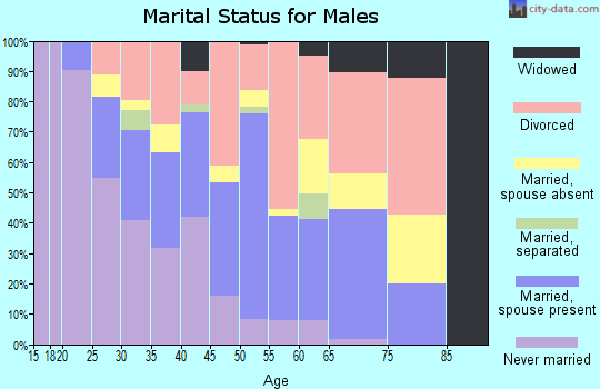 Zip code 45764 marital status for males