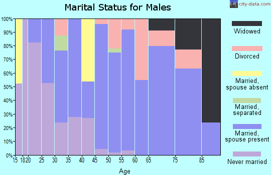 Zip code 45767 marital status for males