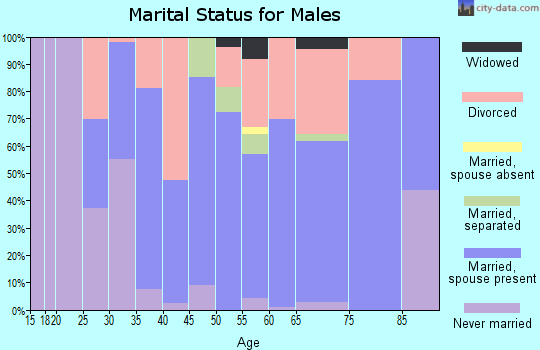 Zip code 45771 marital status for males