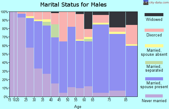 Zip code 45805 marital status for males