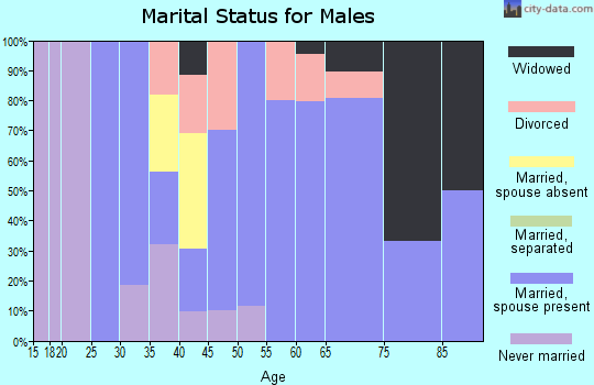 Zip code 45812 marital status for males