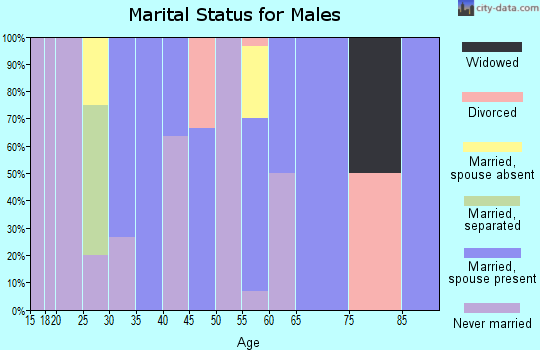 Zip code 45816 marital status for males