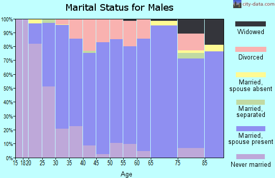 Zip code 45833 marital status for males