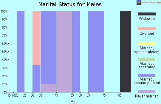 Zip code 45837 marital status for males