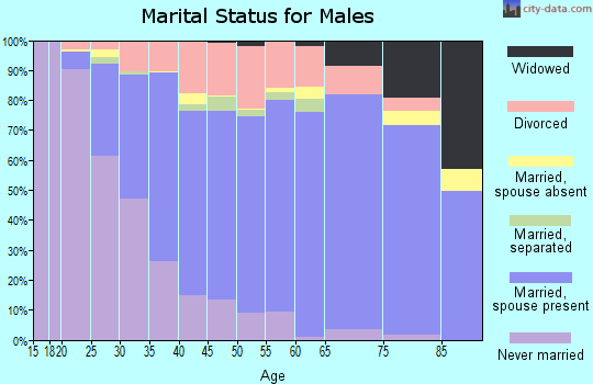 Zip code 45840 marital status for males