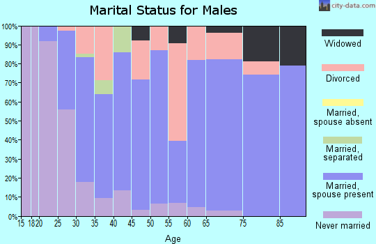 Zip code 45843 marital status for males