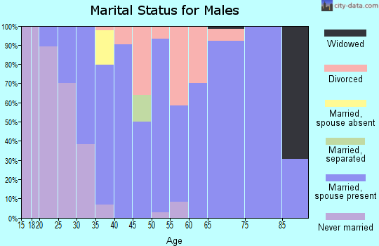 Zip code 45849 marital status for males