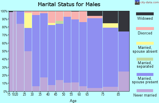Zip code 45856 marital status for males