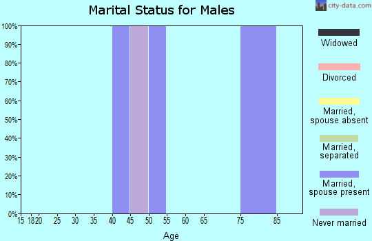 Zip code 45870 marital status for males