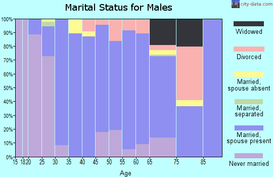 Zip code 45871 marital status for males