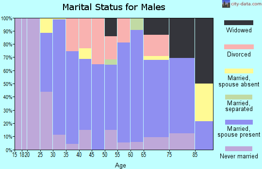 Zip code 45872 marital status for males