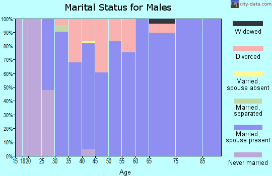 Zip code 45896 marital status for males