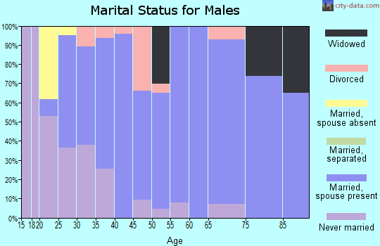 Zip code 45898 marital status for males