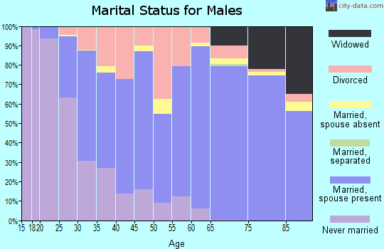 Zip code 46012 marital status for males