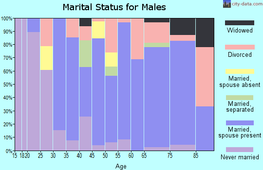 Zip code 46044 marital status for males