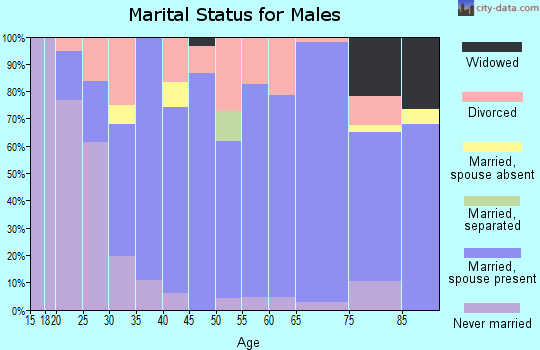 Zip code 46069 marital status for males