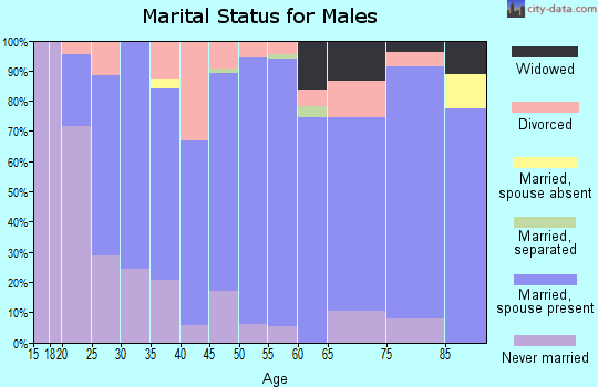 Zip code 46072 marital status for males