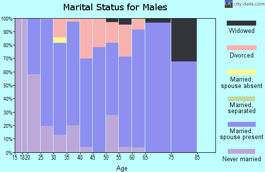 Zip code 46075 marital status for males