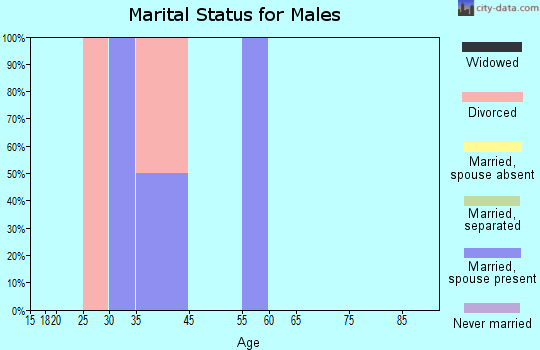 Zip code 46102 marital status for males