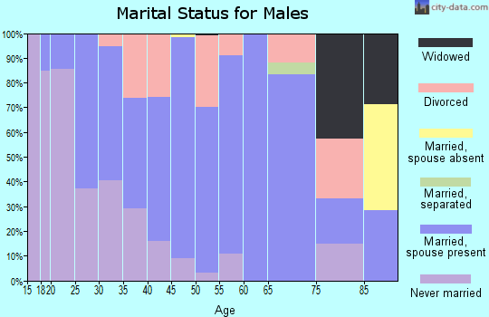 Zip code 46118 marital status for males