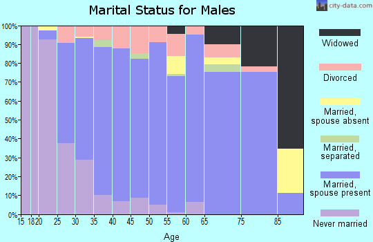 Zip code 46123 marital status for males