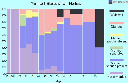 Zip code 46124 marital status for males