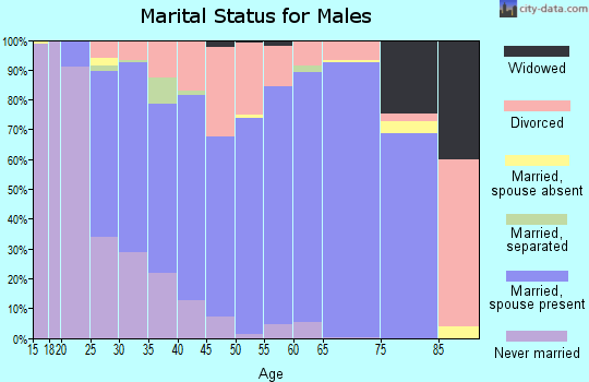 Zip code 46158 marital status for males