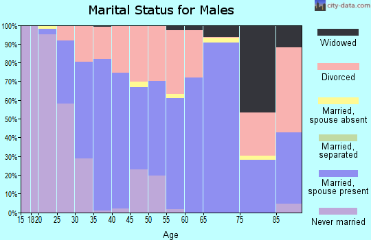 Zip code 46160 marital status for males
