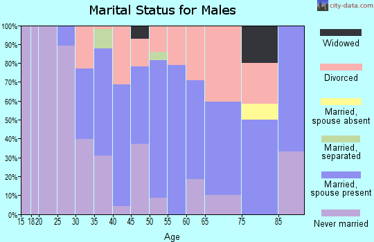 Zip code 46161 marital status for males
