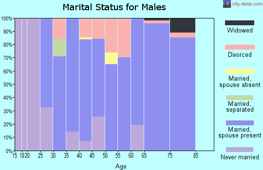 Zip code 46172 marital status for males