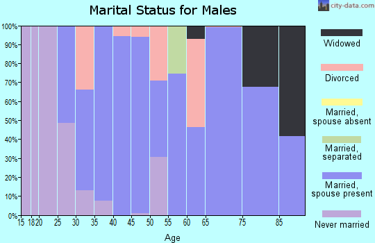 Zip code 46186 marital status for males