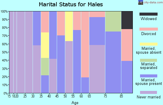 Zip code 46216 marital status for males