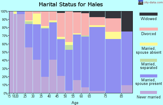 Zip code 46221 marital status for males