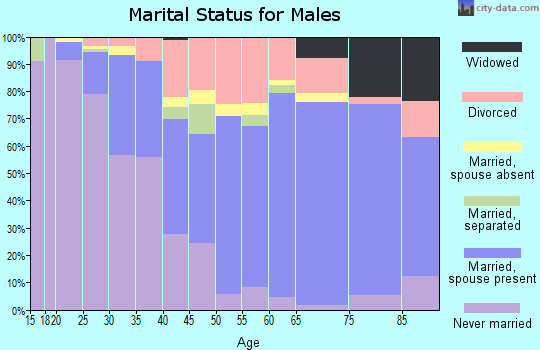 Zip code 46250 marital status for males