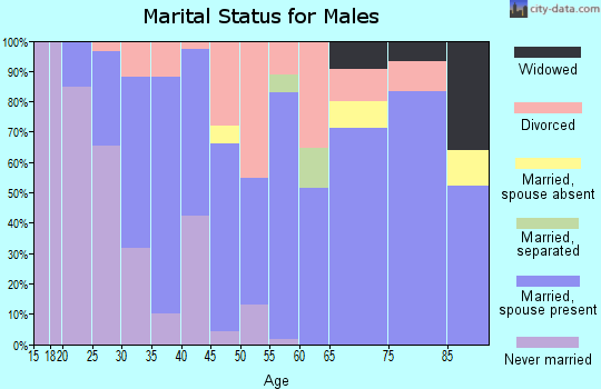 Zip code 46280 marital status for males