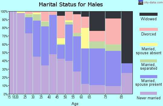Zip code 46320 marital status for males