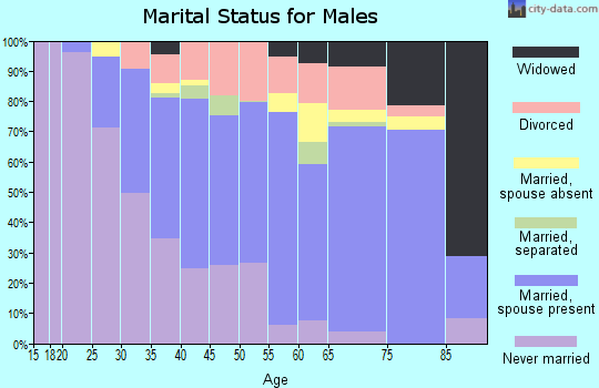 Zip code 46323 marital status for males
