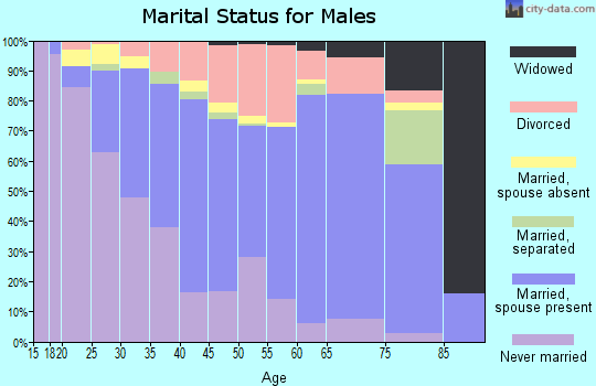 Zip code 46324 marital status for males