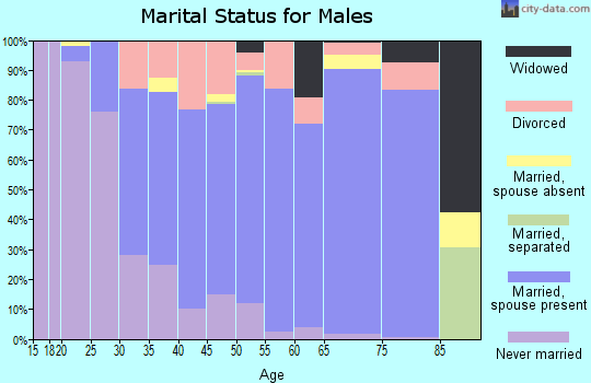 Zip code 46574 marital status for males
