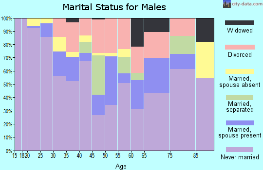 Zip code 46601 marital status for males