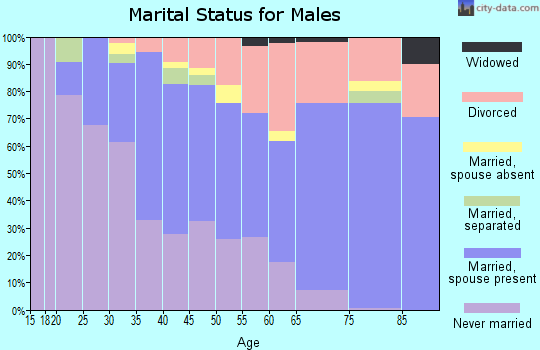 Zip code 46615 marital status for males