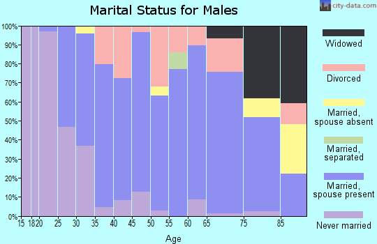 Zip code 46721 marital status for males