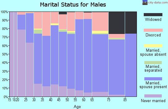 Zip code 46725 marital status for males