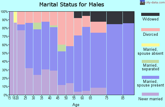 Zip code 46742 marital status for males