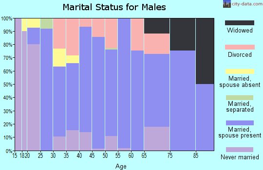 Zip code 46746 marital status for males