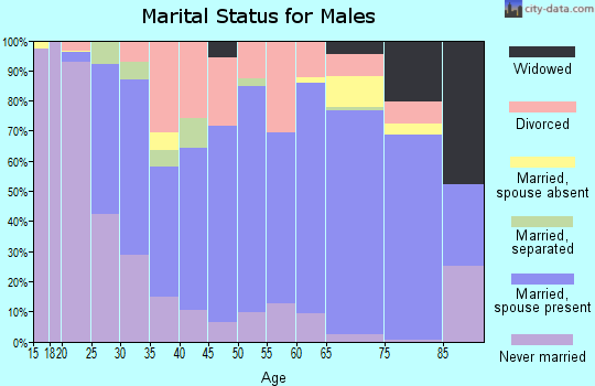 Zip code 46755 marital status for males